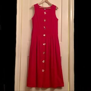 Ceramic handmade Christmas buttons corduroy dress